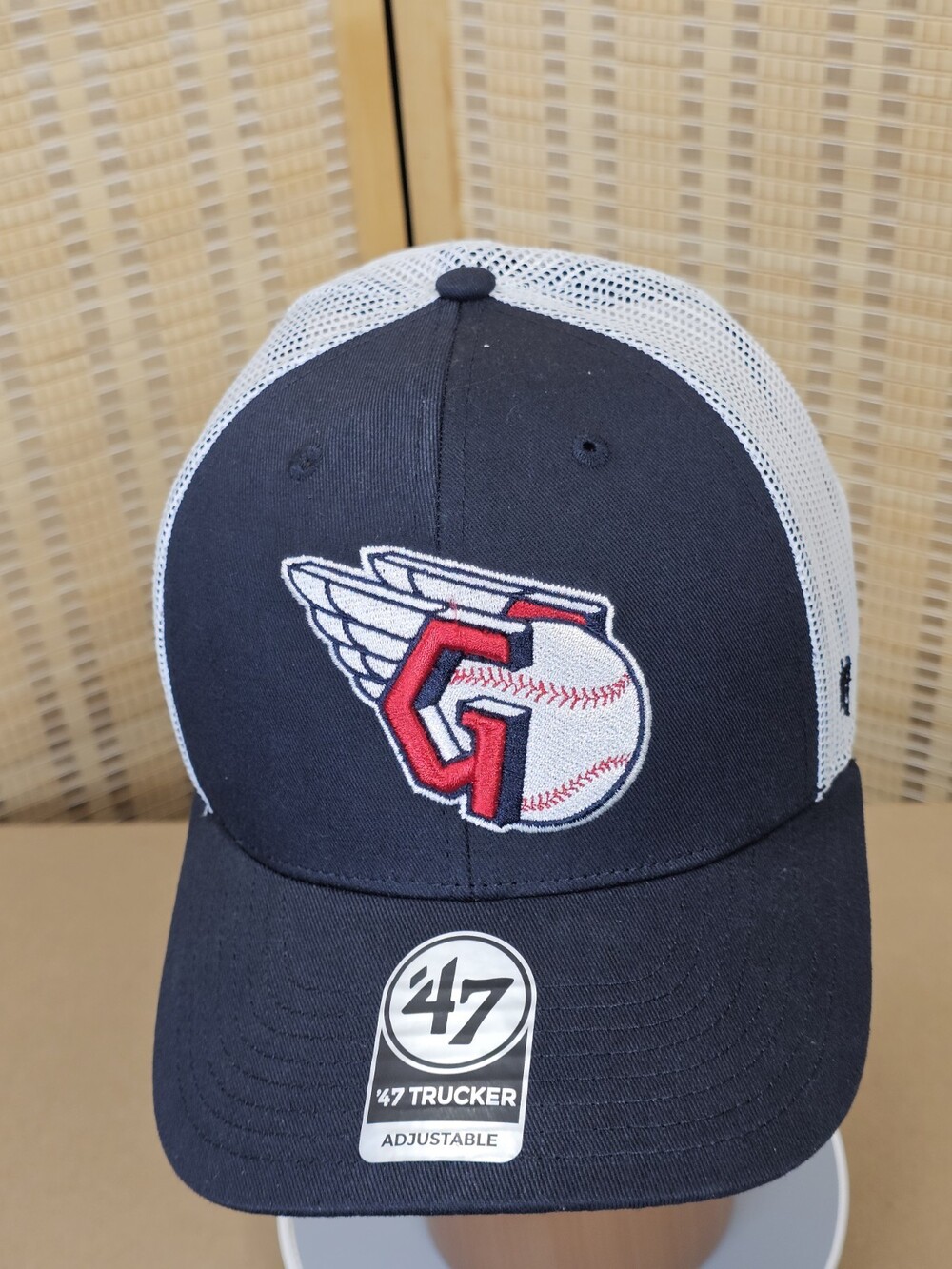 Cleveland Guardians ’47 Trucker Hat Black White Mesh Adjustable OSFA NWT